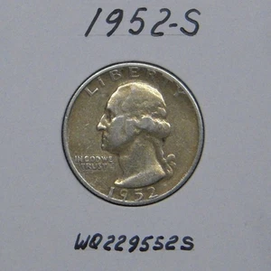 Cuarto Washington 1952-S, moneda 90% plata - Imagen 1 de 2