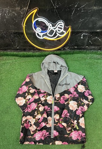 Giacca a vento Supreme impermeabile running floreale donna taglia media cotone