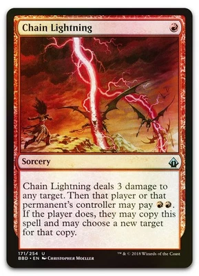 Chain Lightning #171 (Foil) (NM) Battlebond BBD Magic MTG - Image 1 of 2