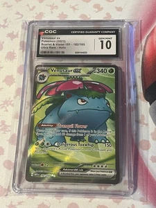 Venusaur ex 182/165 Ultra Rare Englisch 151 Pokemon Karte CGC 10 Gem Mint - Bild 1 von 4