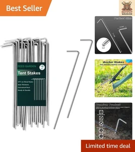 7 Zoll Schwerlast Zeltpfähle -- 18 robuste Metallheringe für sicheren Außenbereich - Bild 1 von 8