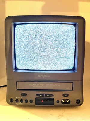 Broksonic CTSGT-2799C 9 英寸 CRT 彩色电视 VCR 组合复古游戏复古*已测试* — 第 1/4 张图片