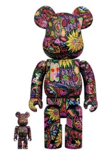 NIB Psychedelic Paisley 100% 400% Bear Brick BE@RBRICK medicomtoy hide X Unopned - Picture 1 of 4