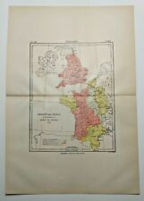 1894 Vintage ENGLAND & FRANCE 1154 Atlas Map Antique Encyclopedia Britannica 