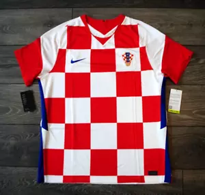 CROATIA 2020 2021 HOME SHIRT FOOTBALL SOCCER JERSEY NIKE CD0695-100 MENS XL BNWT - Picture 1 of 10