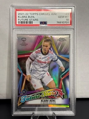 2021/22 Topps Chrome - Klara Buhl - UCL Women Future Stars Rookie PSA 10 FS-4 - Image 1 of 2
