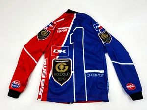 NEW DK Bike Sweater Youth Small S Red Blue BMX Full Zip Long Sleeve Tangent -3- - Picture 1 of 13