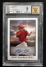 2010 Mike Trout Tristar Obak Black Auto #’d /50 BGS 9 Mint Rookie RC Autographs