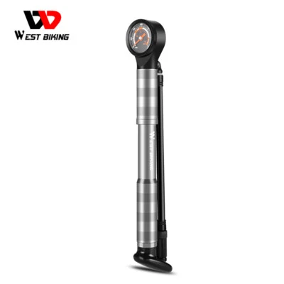 WEST BIKING Aluminum Bike Pump Pressure Gauge Tire Inflator Ball Pump 120PSI - Image 1 of 4