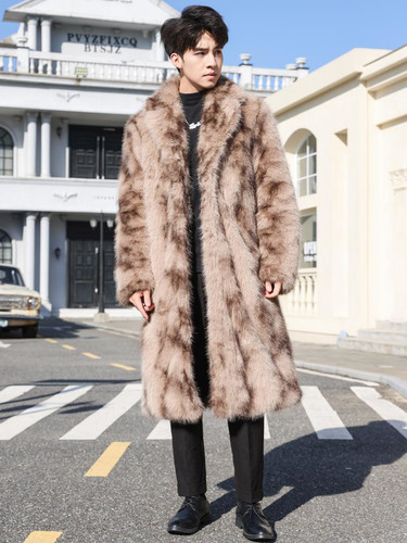 OFF WHITE Cappotto pelliccia uomo amichevole trench coat ispessito caldo pelliccia di volpe pelliccia lungo ginocchio