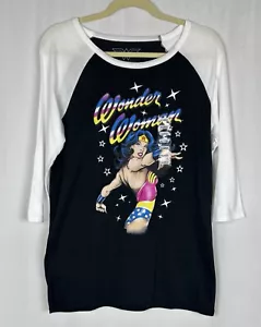 Wonder Woman Women’s Size XL 3/4 Sleeves Raglan Airbrush Tee - Picture 1 of 6
