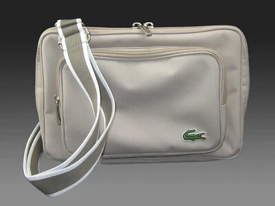 LACOSTE Horizontal Cross-over SHOULDER BAG Vintage L71 Casual 6 Light Beige NEW - Image 1 of 4