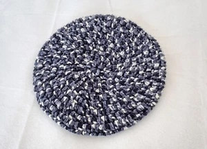 schwarz/grau/weiße Mütze Baskenmütze Beret, 26 cm Durchmesser - Bild 1 von 3