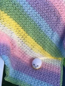 Handmade Crocheted Baby Blanket Afghan - Picture 1 of 3