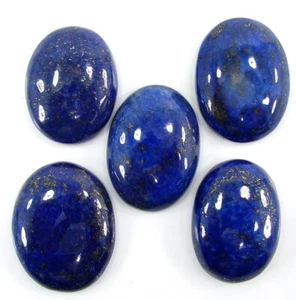 217.70 Ct Natural Lapis Lazuli Loose Gemstone 27-30 mm Cabochon 5 Pcs Lot - 1056 - Picture 1 of 2
