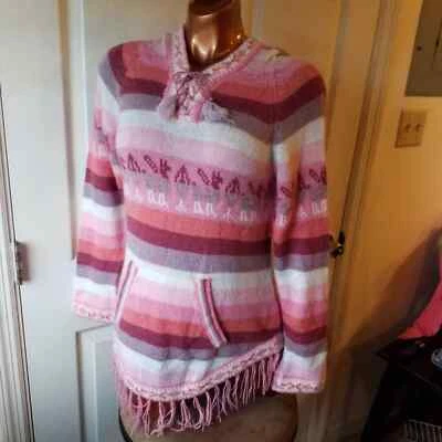 Sudadera con Capucha Peruana 100% Lana Alpaca Vintage Mujer Talla S  Foto 1 de 4