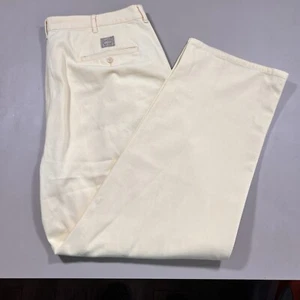 Polo Ralph Lauren Pants Vintage 80s Men's 38x30 Yellow Pleated Polo Chino - Picture 1 of 8