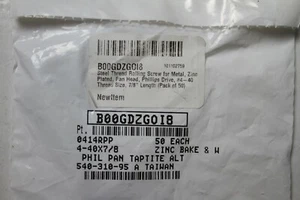 4-40 Pan Head Screws Phillips Drive Zinc Plated 7/8" Rolling Screw For Metal (50 - Picture 1 of 4