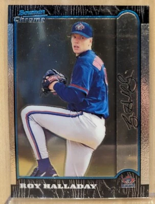 Bowman 1999 cromo Blue Prospect #138 Roy Halladay Jays raro novato radiocontrol patio Foto 1 de 2