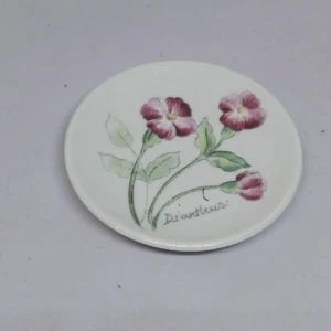 Lenox Artist Sketchbook Bone China Tea Bag Holder-Dianthus Flower-3"-Replacement - Picture 1 of 6