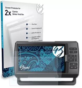 Bruni 2x Protective Film for Garmin Striker Vivid 9sv Screen Protector - Picture 1 of 4