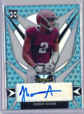 JHAMON AUSBON - 2021 Leaf Valiant PLATINUM BLUE RC AUTO /20 - Patriots RC - Image 1 of 2