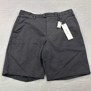 NEW Calvin Klein Shorts Mens 32 Black Chino Flat Front Casual Preppy Golf - Picture 1 of 11