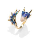 Starry Sky Small Blue Dragon Opening Ring Unique Craftsmanship Charm Jewelr Rock