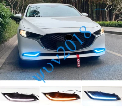 >DRL LED Daytime Running Lights w/Turn Signal + Ice Blue For Mazda 3 2019-2021 - Image 1 of 4