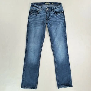 Damen Jeans Reclaim Mid Rise Regular Straight Distressed Stretch Denim Gr. 28R - Bild 1 von 9