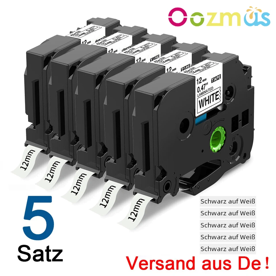AIRMALL Schriftband Kompatibel für Brother TZe-231 12mm P-Touch PT-1010 H100LB H107B