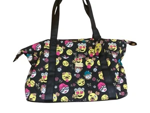 Betsey Johnson Emoji Print Black Tote Duffle Bag - Picture 1 of 11