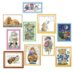 11ct 14ct Gezählt Kreuzstich Kits Maße Gestempelt Stickerei für Erwachsene Zum Selbermachen - Bild 1 von 43