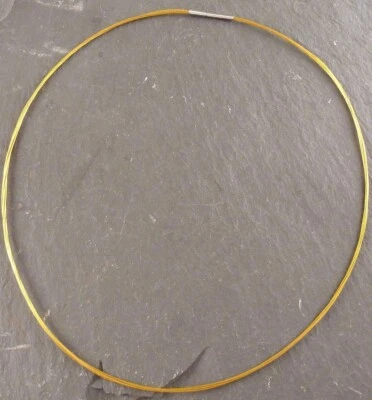Edelstahl Halsreif Draht Collier Bajonett Verschluss 5 oder 7-reihig vergoldet - Bild 1 von 3