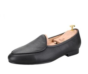 Men's New Fashion British Round Toe Textured Slip On Loafers Party Leather Shoes - Picture 1 of 6