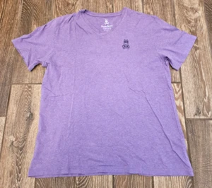 Psycho Bunny V Neck Short Sleeve Tee Shirt Tagless Purple Size 7 XL Cotton - Picture 1 of 4