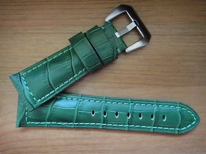 Bracciale cinturino in vera pelle da polso grande 12,5+7,5 cm (ADATTO) PANERAI verde - Foto 1 di 3