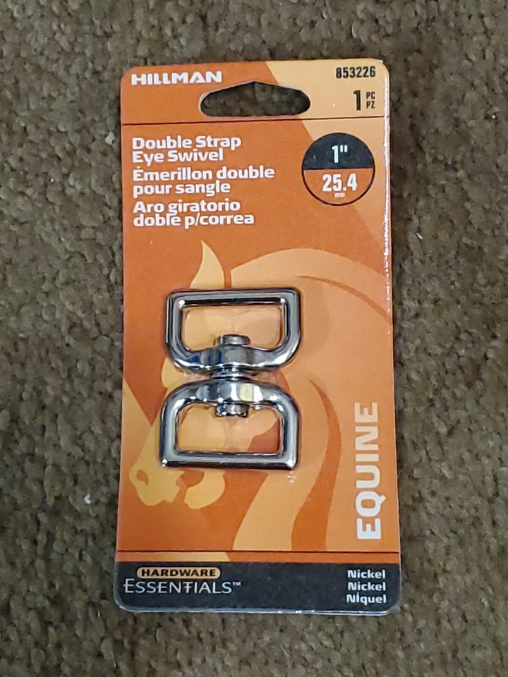 Hillman Hardware Essentials Equestrian Double Strap Eye Swivel 1 inch NIP