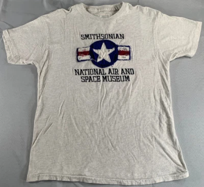 Smithsonian National Air Space Museum Shirt L Gray Star Logo Single Stitch VTG - Image 1 of 4