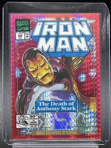 2024 Marvel Masterpieces 92 Platinum Red Prism 047/292 Variant Cover Iron Man - Picture 1 of 2