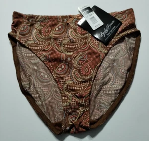 Bodyform High Leg Panties Brown Paisley Print Size 7/L - Picture 1 of 3