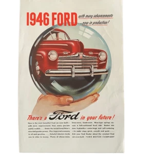 Vintage 1945 Ford many Advancements 1946 Ford Ad Advertisement - Picture 1 of 4