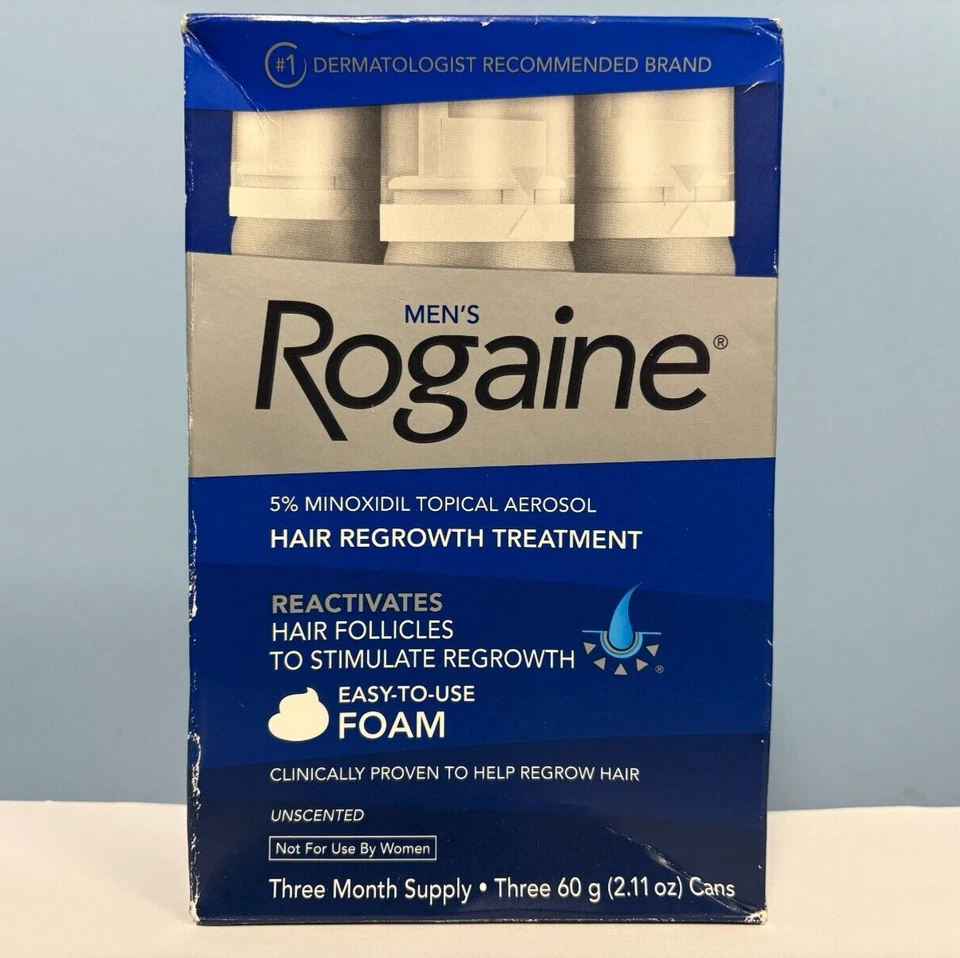 ROGAINE FOR MEN MINOXIDIL FOAM 5 HAIR LOSS REGROWTH Foam Cans