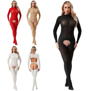 Damen Body Erwachsene Einteiler offener Schritt Bodystockings hochelastisch sexy - Bild 1 von 63