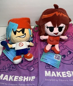 Friday Night Funkin Makeship offizielles Plüschtier Freund & Freundin Set Neu mit Etikett & Tasche - Bild 1 von 12