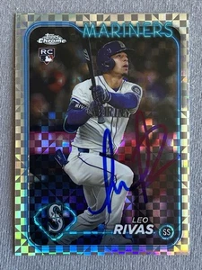 MARINERS- LEO RIVAS AUTOGRAPH 2024 TOPPS CHROME UPDATE X-FRACTOR RC TRADING CARD - Picture 1 of 2