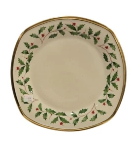 Plato de almuerzo Lenox Holiday Square Accent 9" nuevo con etiqueta - Imagen 1 de 5