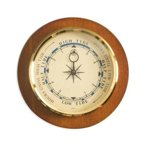 Bey Berk Tide Clock On 9" Cherry Wood with Brass Bezel - Picture 1 of 2