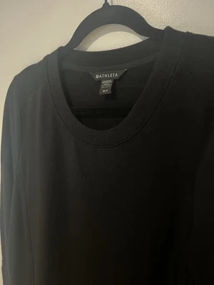 Athleta Balance Dress Medium Petite Crew Neck Long Sleeve Pockets Black Sweater - Image 1 of 4