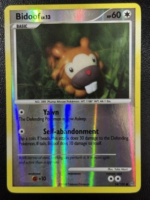 Bidoof 54/100 [Reverse Holo] -  Yuka Morii Clay Art Pokemon Stormfront - LP/MP - Image 1 of 2